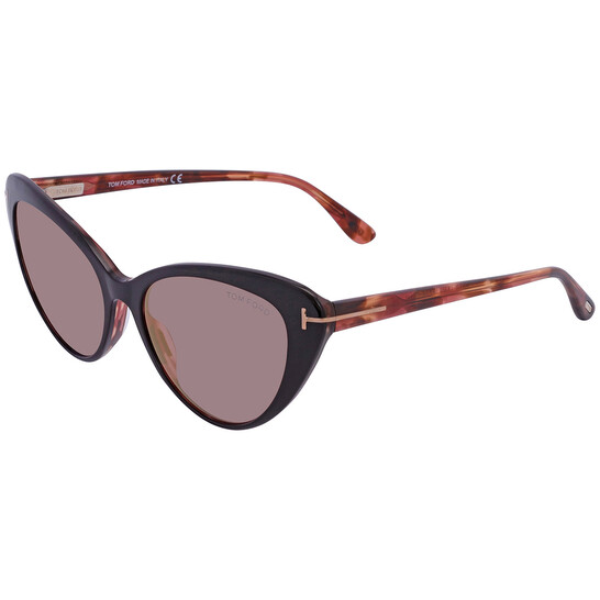 Tom Ford FT0869 Harlow Violet Cat Eye Ladies Sunglasses